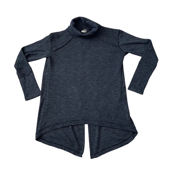 Free People Tops - We the Free Turtleneck Split‎ Back Long Sleeve Knit Shirt Gray Size Medium